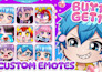 custom twitch emotes, discord emoji, sub badges, and animated for stream